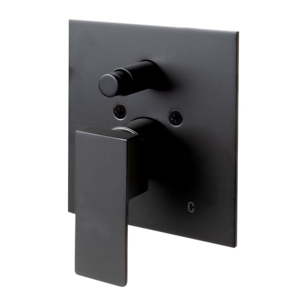 Alfi Brand Black Matte Shower Valve with Square Lever Handle and Diverter AB5601-BM - main